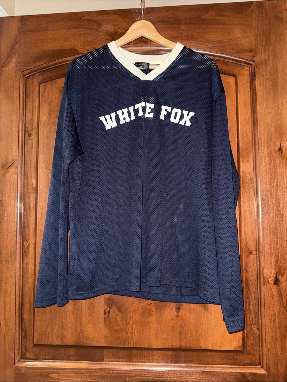NWT White Fox “White Fox” Oversized Mesh Jersey – Size S/M
